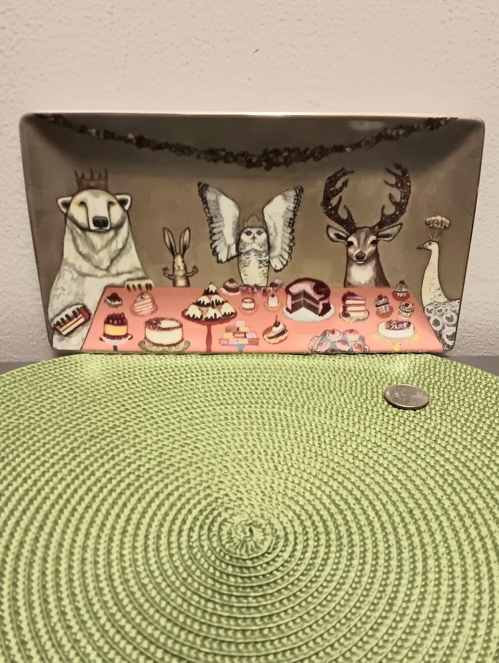 "Snowy Owl's House" Artwork by Artist Eli Halpin, Ceramic Trinket Tray